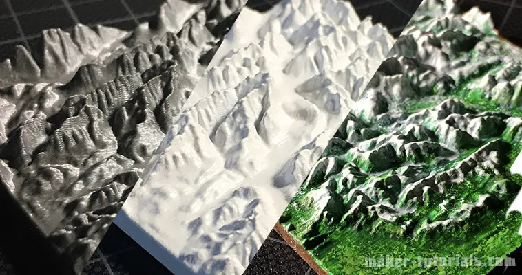 Create Your Own 3D Printed Topographical Map - mini mountain raised relief maps