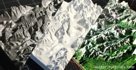 3D-Landkarten mit dem 3D-Drucker erstellen - topographische karte, Miniatur Berg