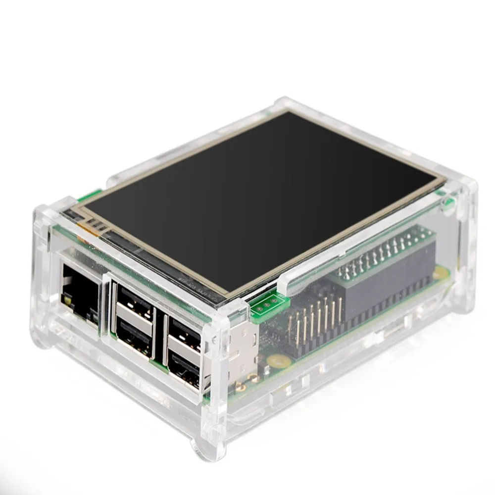 Raspberry Pi 2 3.5 Zoll LCD Touch Screen Gehäuse transparent