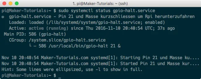 Raspberry Pi Jessi Autostart Shutdown Script Herunterfahren GPIO Pin