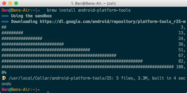 Android Platform Tools auf Mac OSX installieren mit Brew