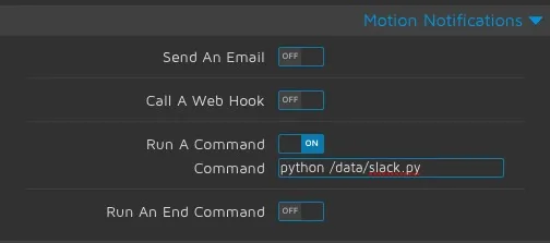 motioneyeos slack push notification motion bewegungserkennung benachrichtigung 