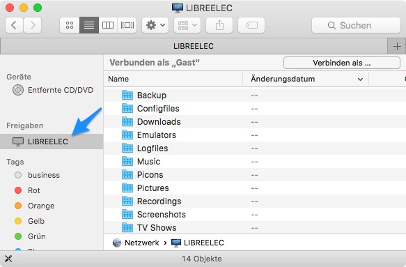 LibreELEC Datei kopieren mit Samba Share SMB