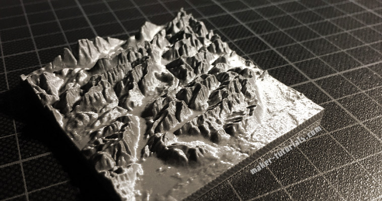 3D-Modell der Zugspitze Prusa i3 MK2 Drucker