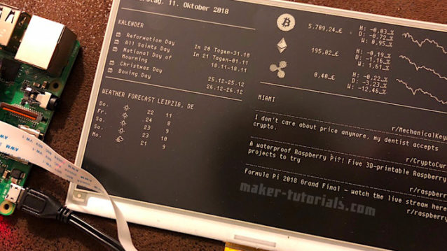 MagicMirror eink epaper Display Raspberry Pi Zero W