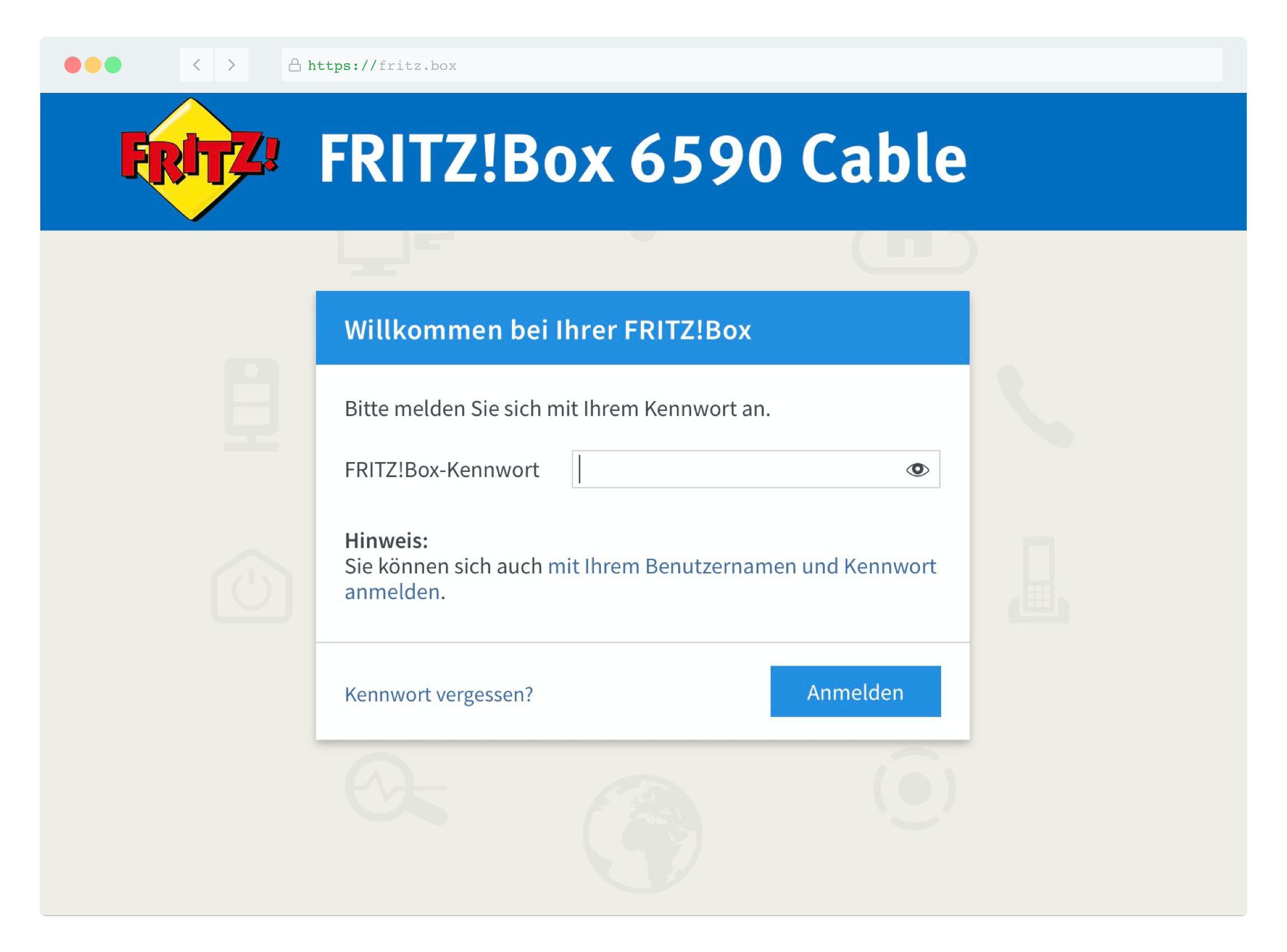 Fritzbox Benutzeroberfläche